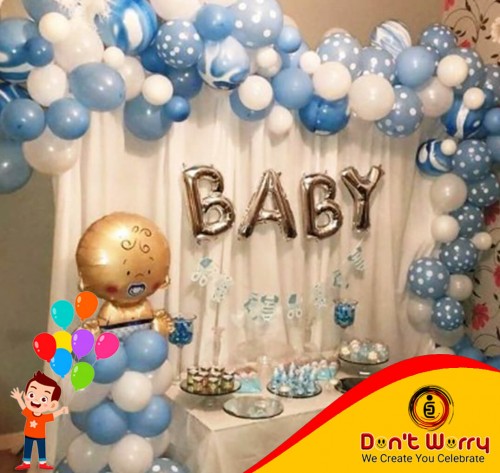 MUNDAN CEREMONY CELEBRATION AT HOME | BEST MUNDAN DECORATORS IN VARANASI |  THEME DECORATION FOR BABY'S MUNDAN | DON'T WORRY EVENTS | BLUE THEME  DECORATION FOR MUNDAN | NEWBORN BABY MUNDAN DECORATION |