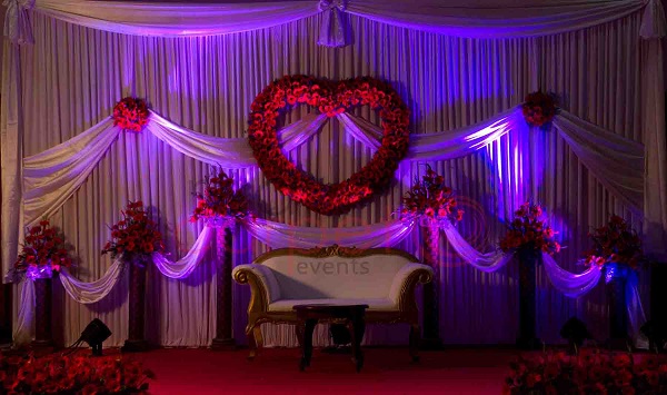 Heart & Ring Shaped Theme Backdrop for Ring Ceremony | Simple and unique wedding  stage decoration | Elegant Wedding stage decoration | Grand wedding stage  decoration | best wedding stage decoration with