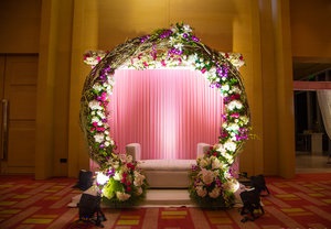 Simple & Sober Ring Ceremony Stage Decorated by Flowers | Colorful Wedding  Stage Decoration | simple and unique wedding stage decoration |Elegant Wedding  stage decoration | Best outdoor wedding stage decoration |